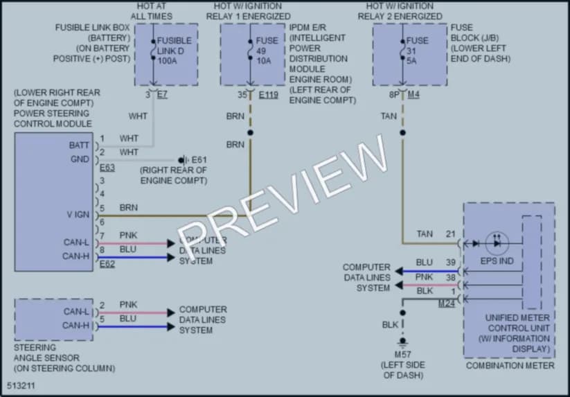2016 Infiniti QX60Hybrid Electronic Power Steering wiring diagram preview