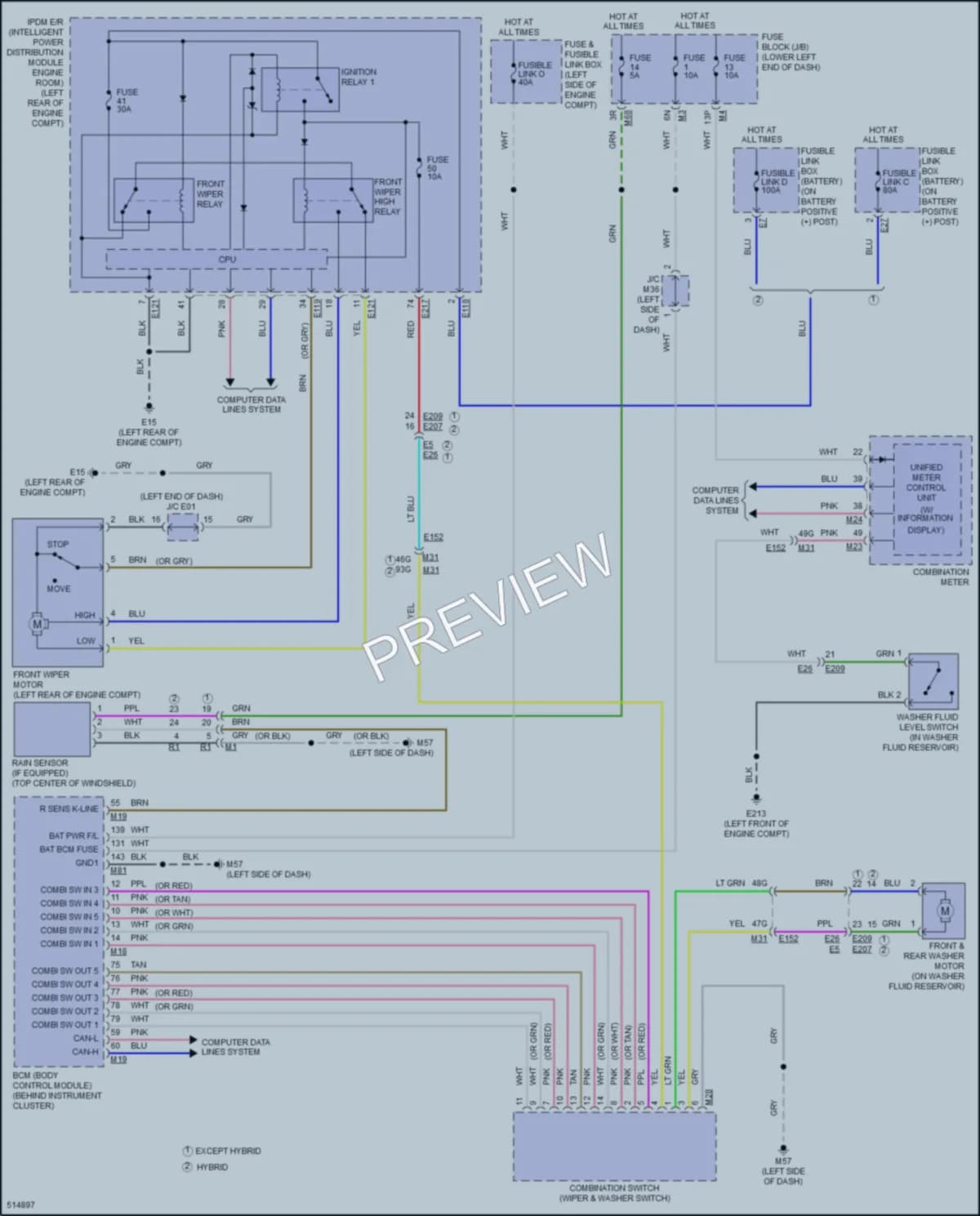 2016 Infiniti QX60Hybrid Wiper Washer wiring diagram preview