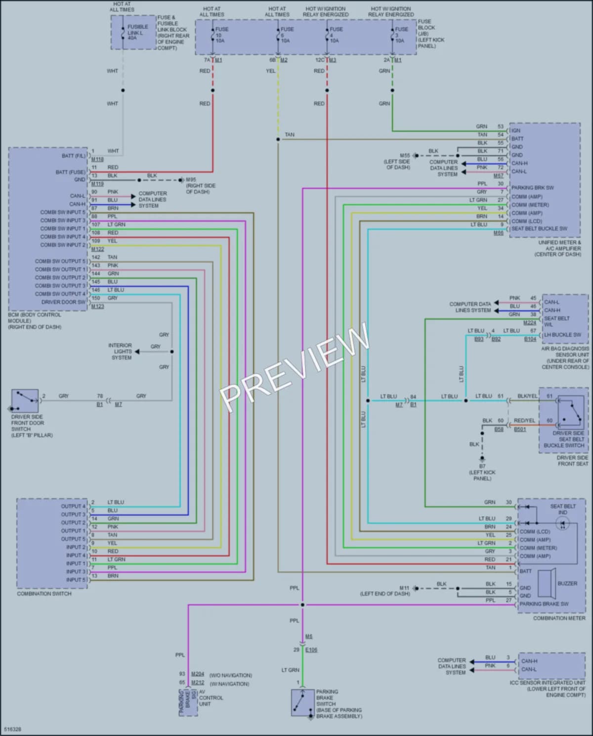 2016 Infiniti QX70 Warning Systems wiring diagram preview