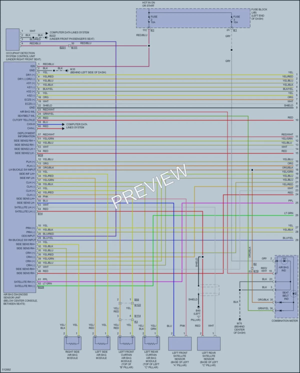 2016 Infiniti QX80 Supplemental Restraints wiring diagram preview