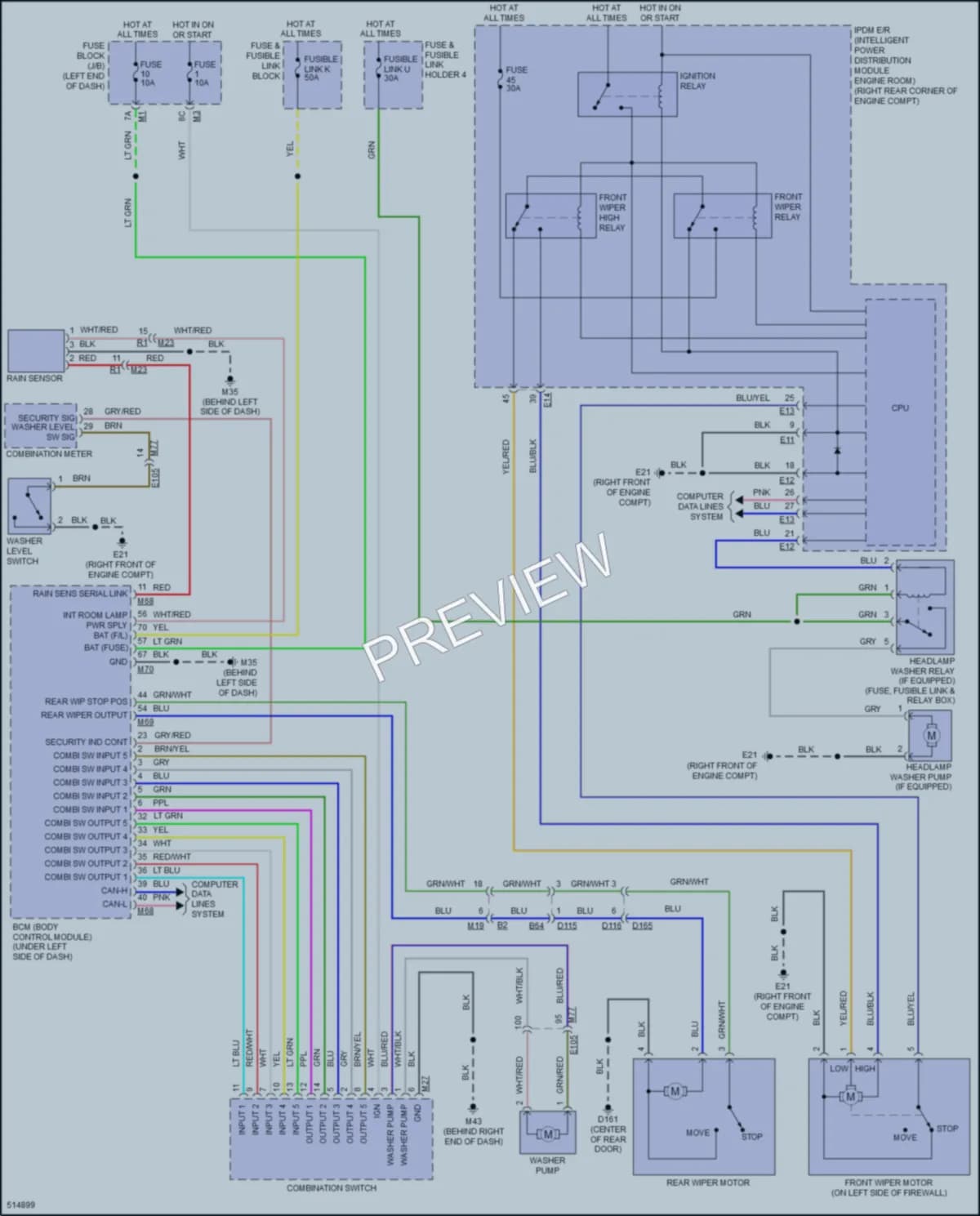 2016 Infiniti QX80 Wiper Washer wiring diagram preview