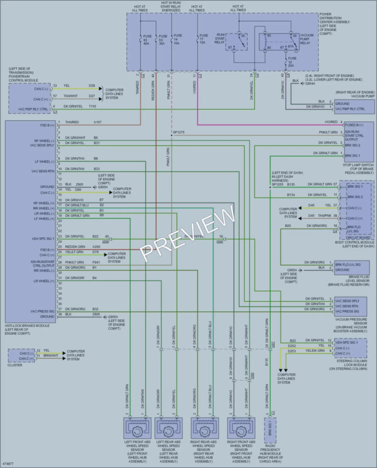 2016 Jeep Cherokee Anti Lock Brakes wiring diagram preview