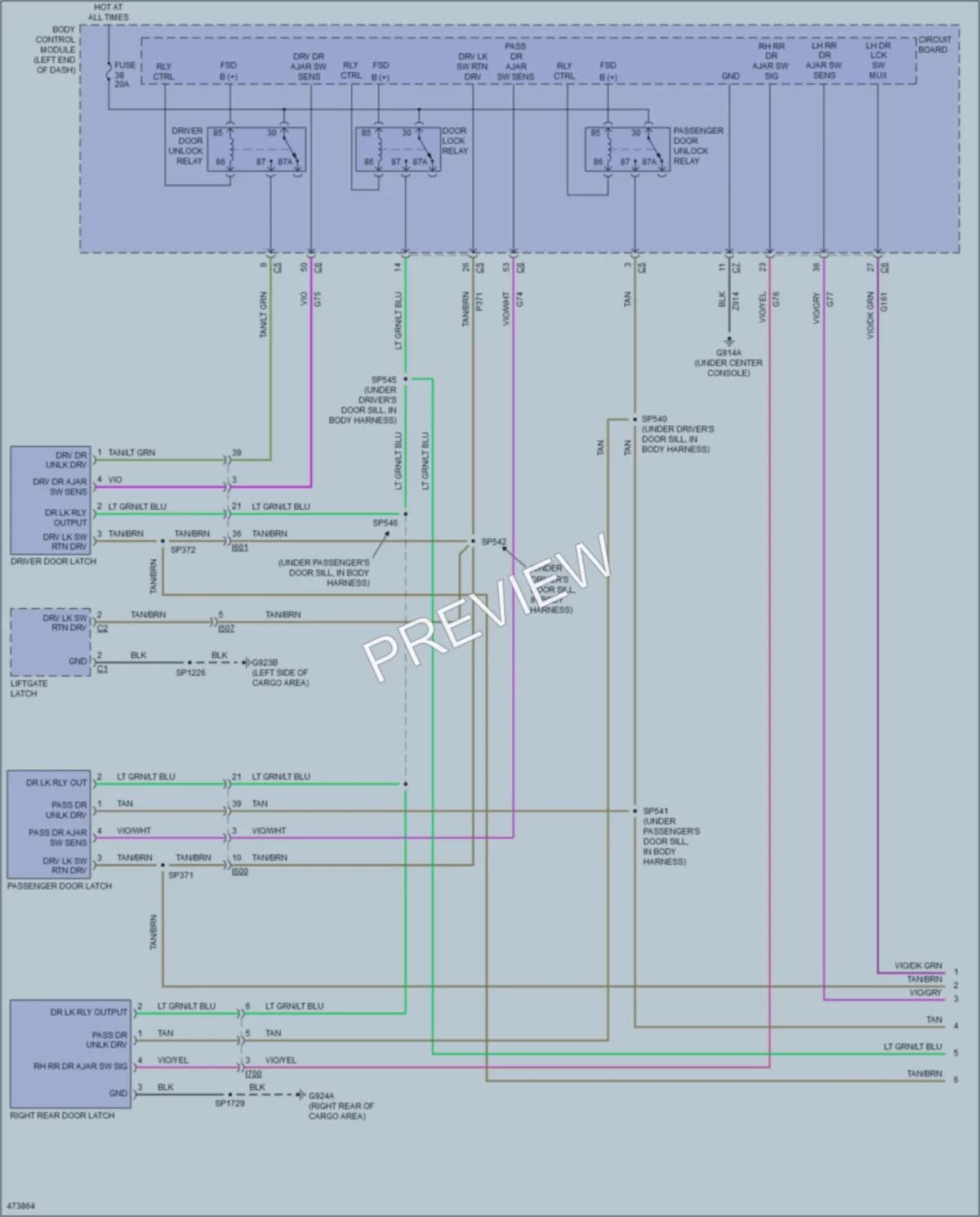 2016 Jeep Cherokee Power Door Locks wiring diagram preview