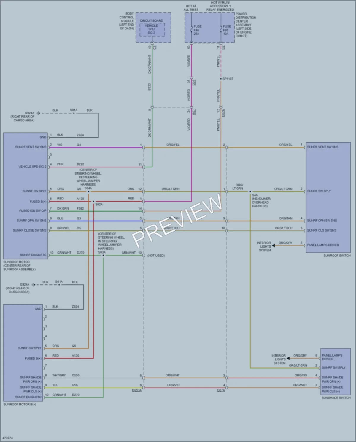 2016 Jeep Cherokee Power Top Sunroof wiring diagram preview