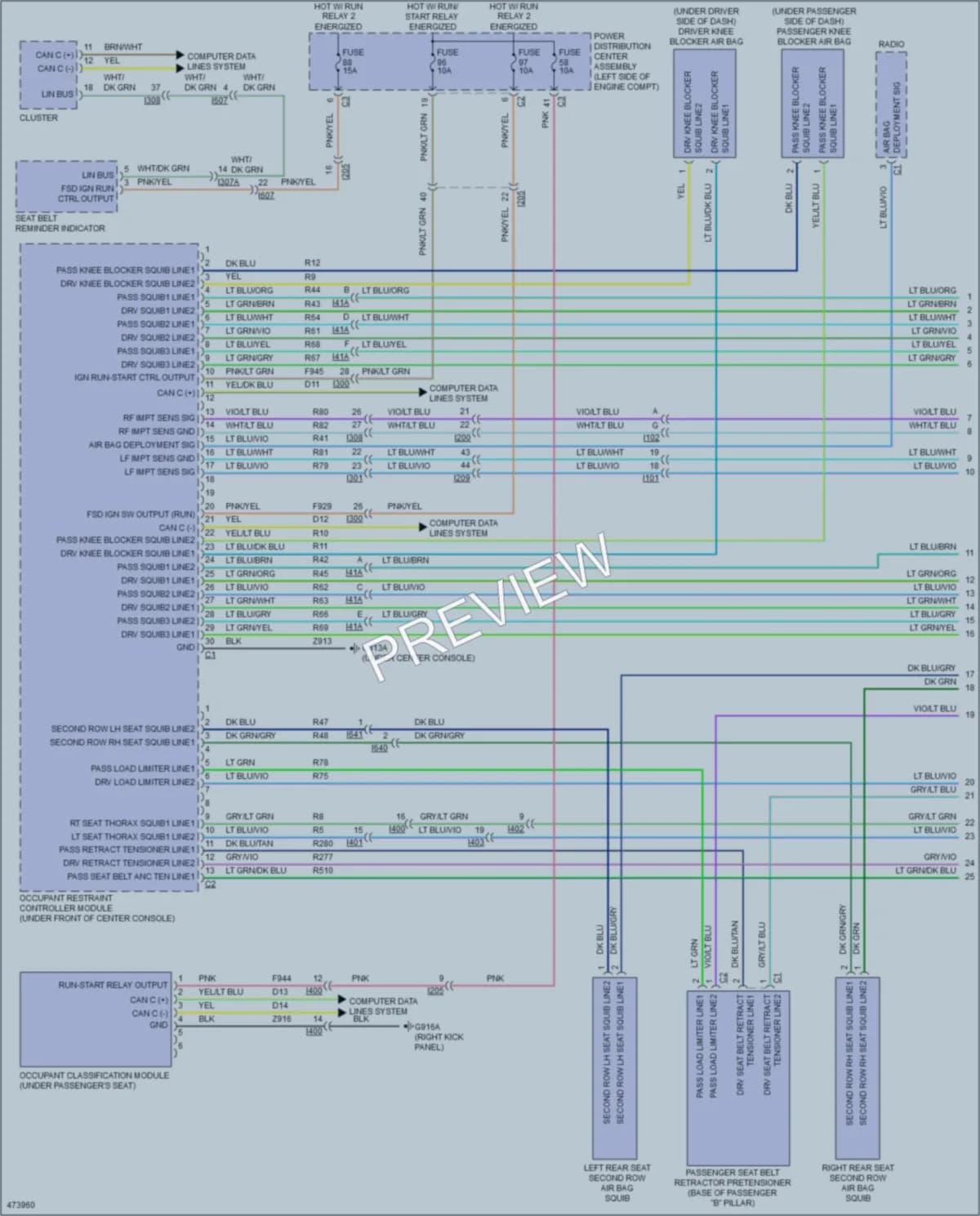 2016 Jeep Cherokee Supplemental Restraints wiring diagram preview