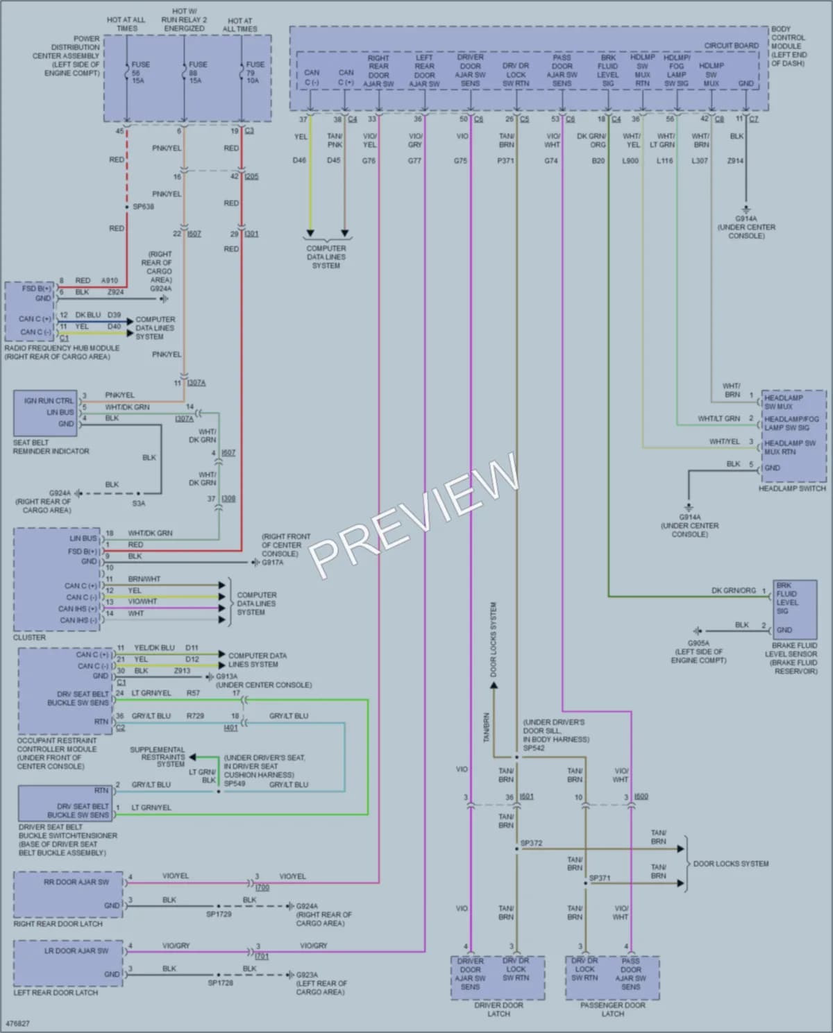 2016 Jeep Cherokee Warning Systems wiring diagram preview