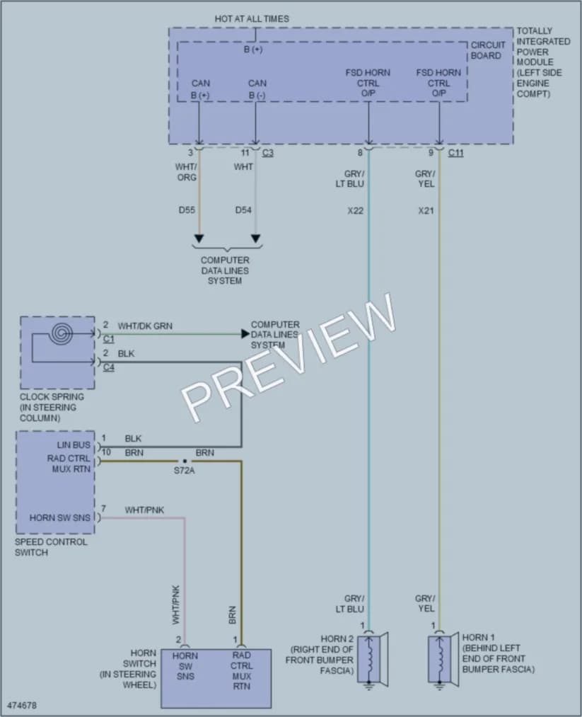 2016 Jeep Compass Horn wiring diagram preview