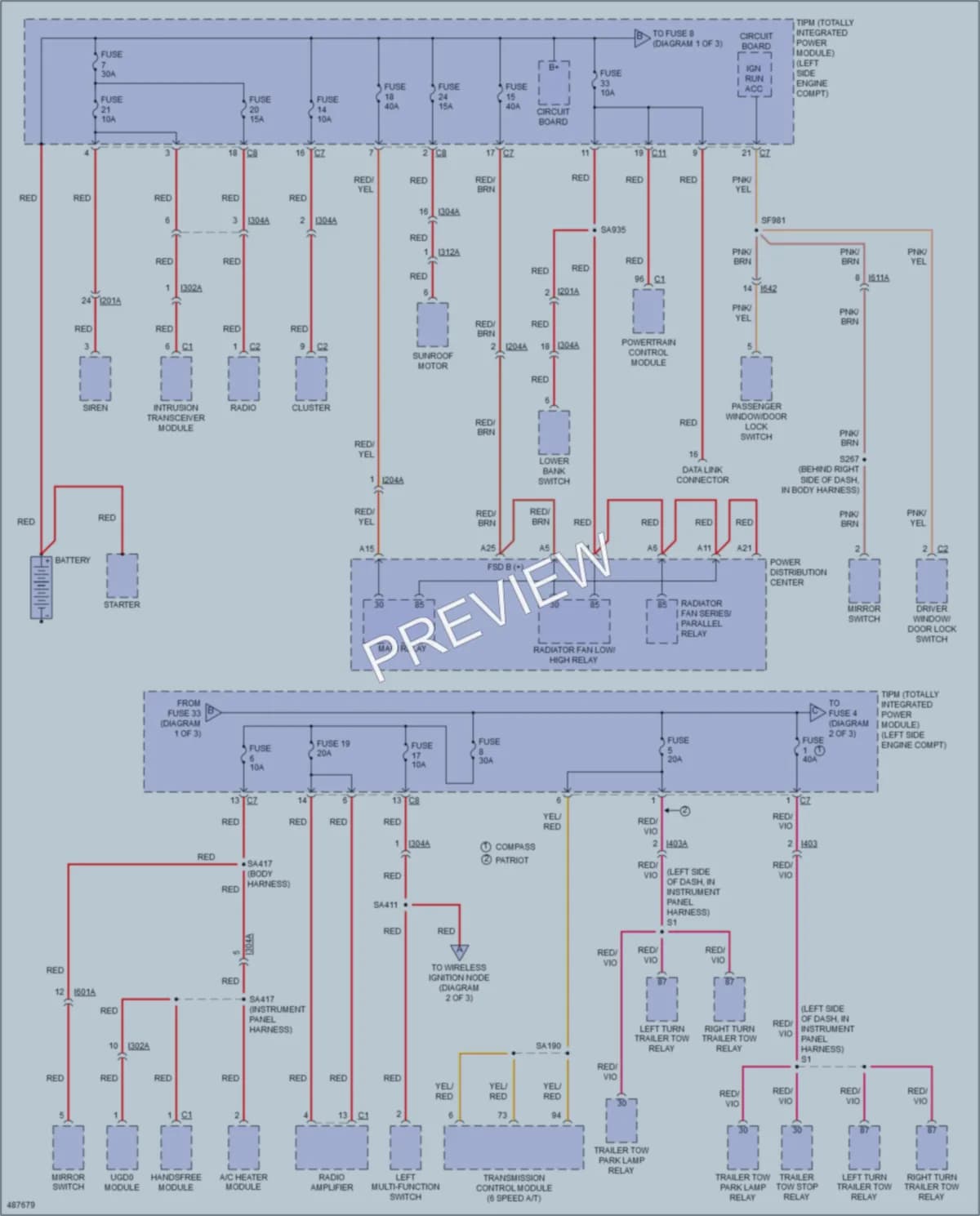 2016 Jeep Compass Power Distribution wiring diagram preview