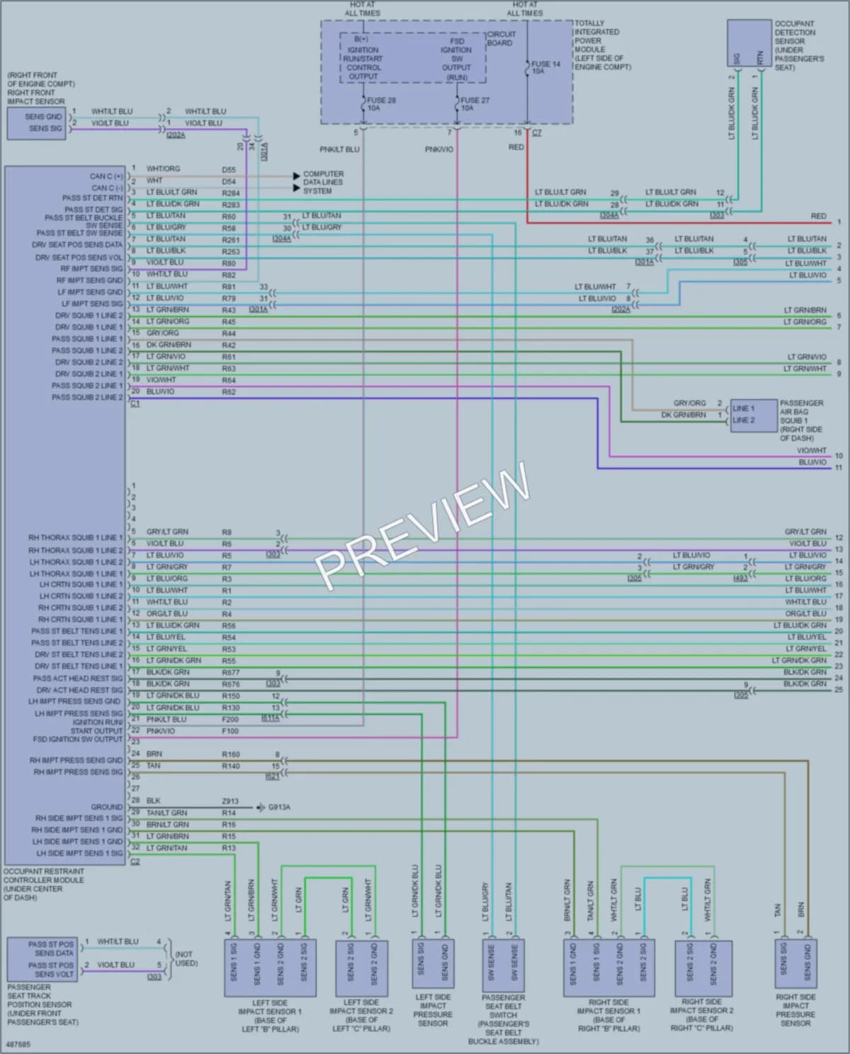 2016 Jeep Compass Supplemental Restraints wiring diagram preview