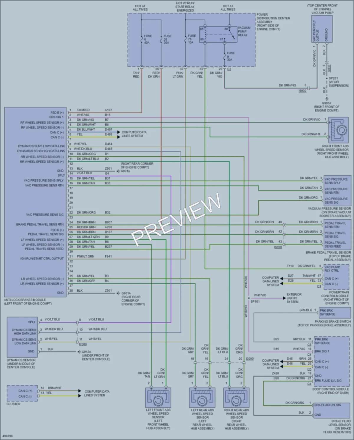 2016 Jeep GrandCherokee Anti Lock Brakes wiring diagram preview