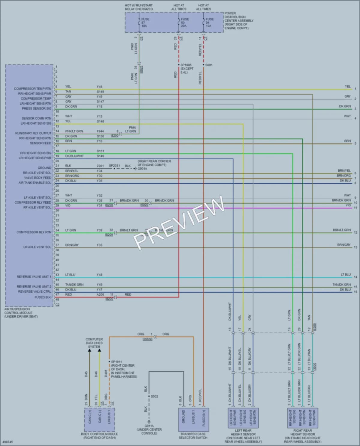 2016 Jeep GrandCherokee Electronic Suspension wiring diagram preview