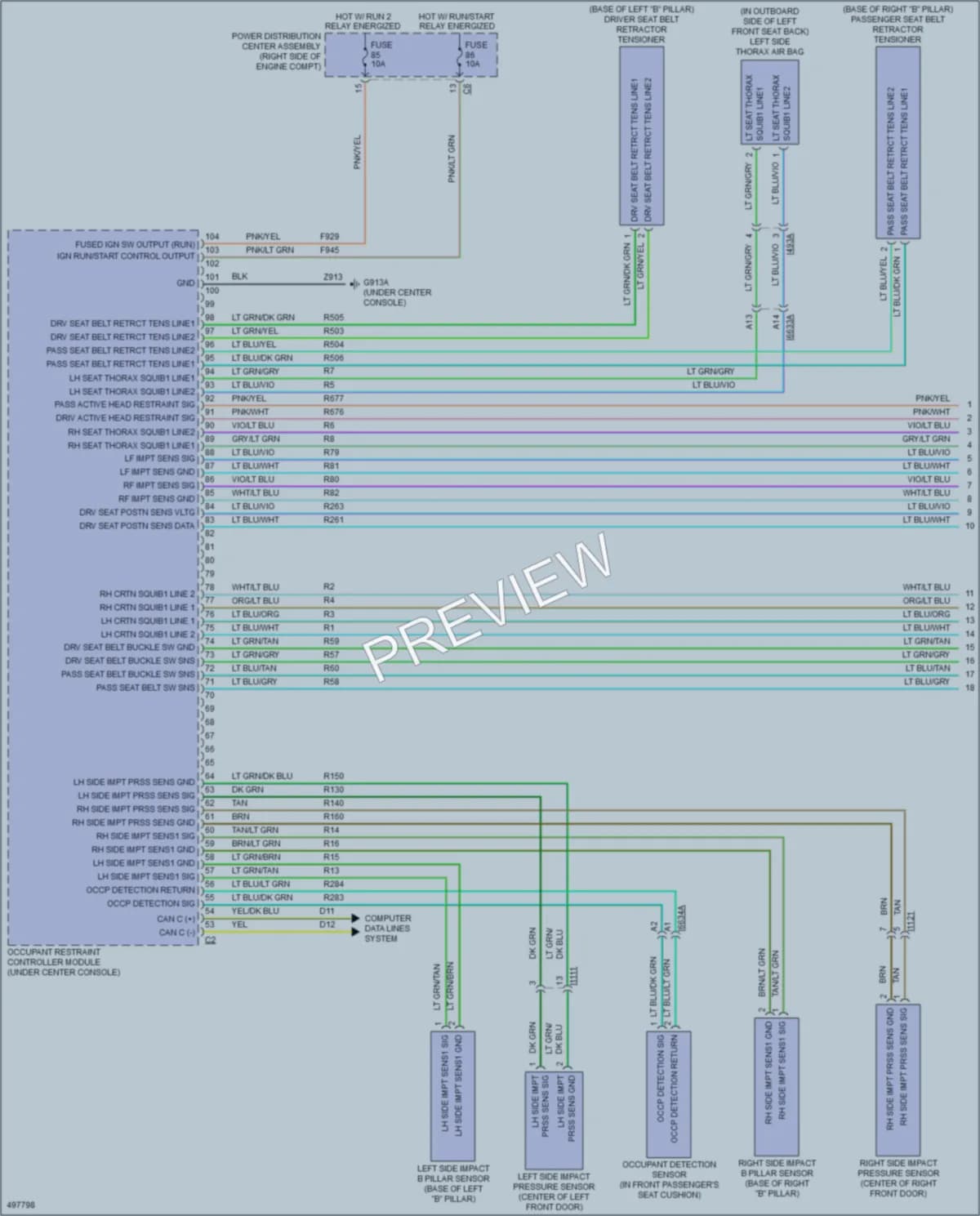 2016 Jeep GrandCherokee Supplemental Restraints wiring diagram preview