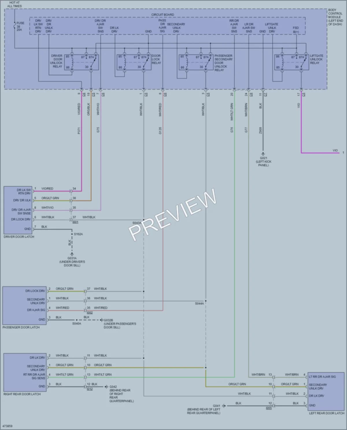 2016 Jeep Renegade Power Door Locks wiring diagram preview