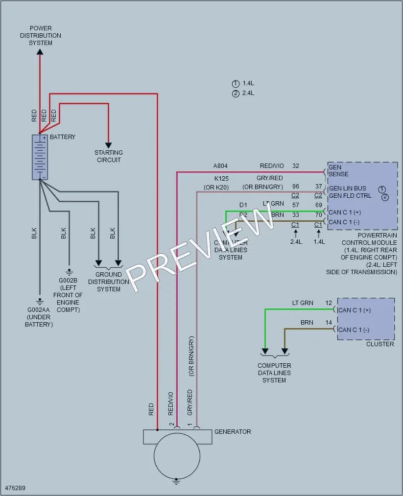 2016 Jeep Renegade Starting Charging wiring diagram preview
