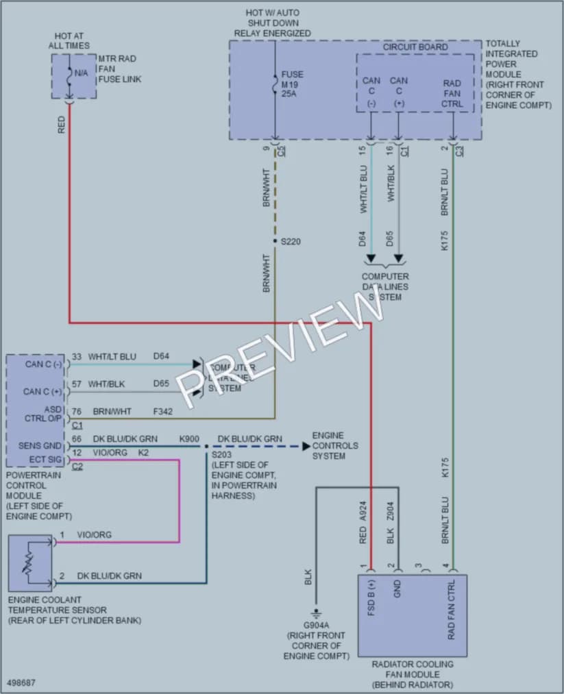 2016 Jeep Wrangler Cooling Fan wiring diagram preview