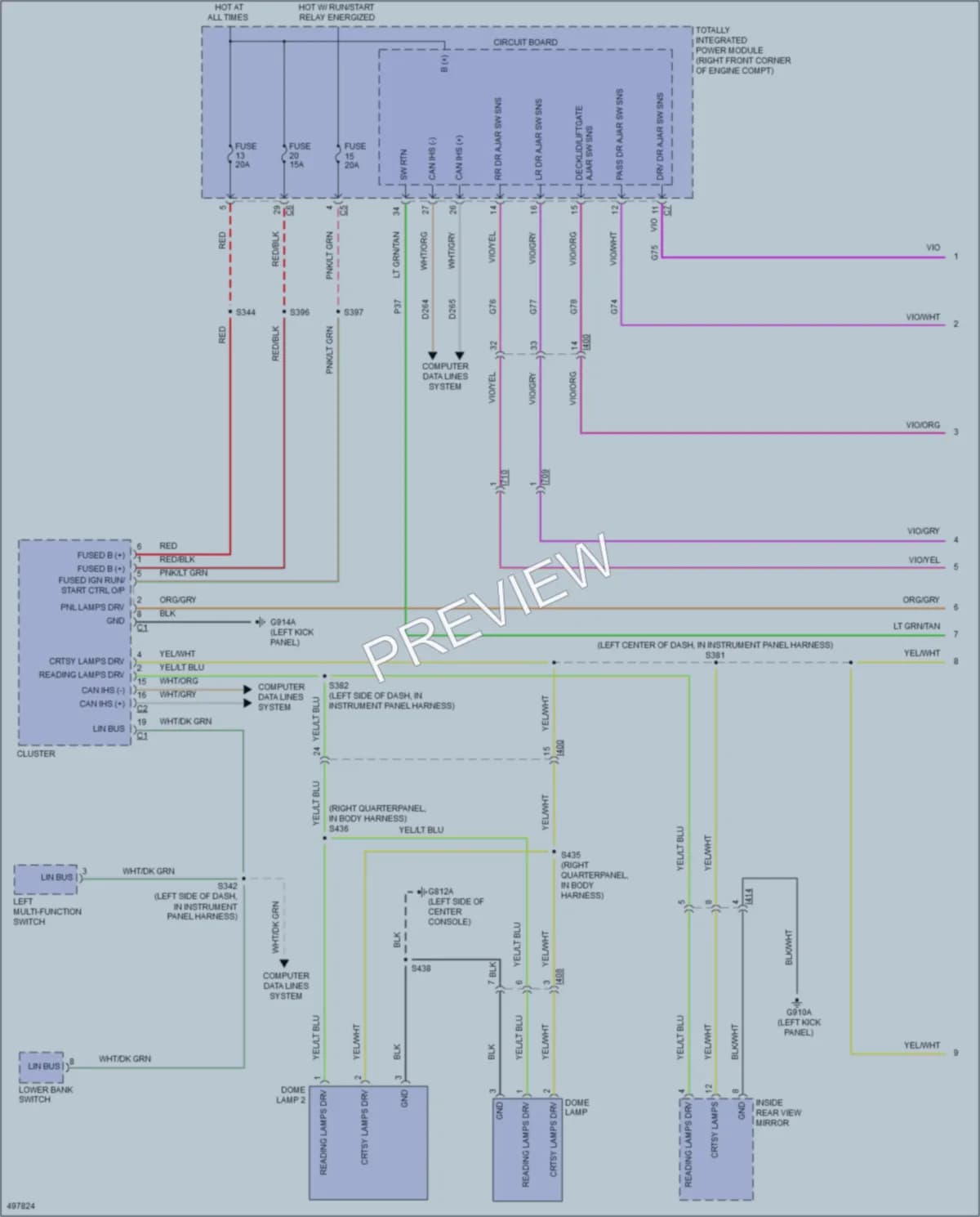 2016 Jeep Wrangler Interior Lights wiring diagram preview