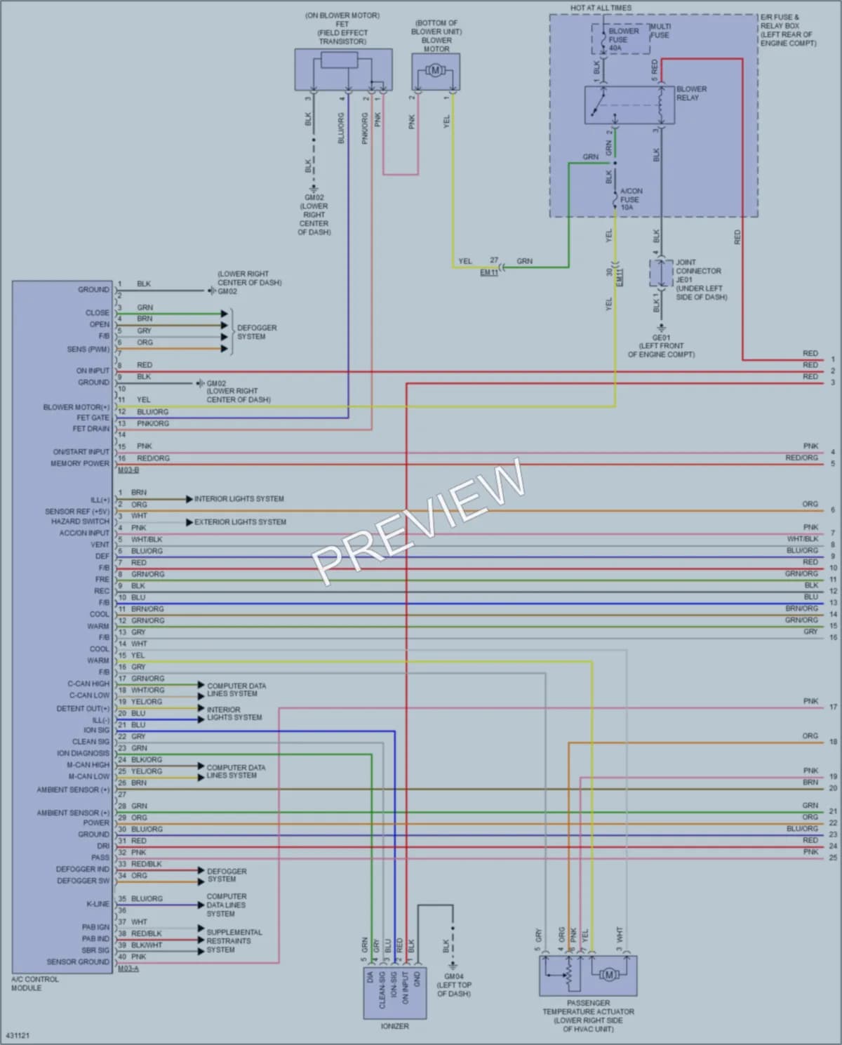 2016 Kia Cadenza Air Conditioning wiring diagram preview