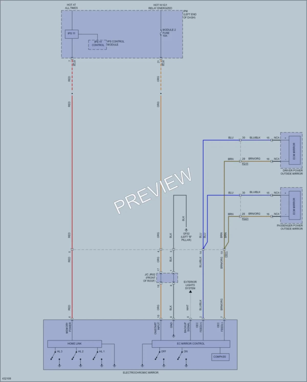 2016 Kia Cadenza Power Mirrors wiring diagram preview