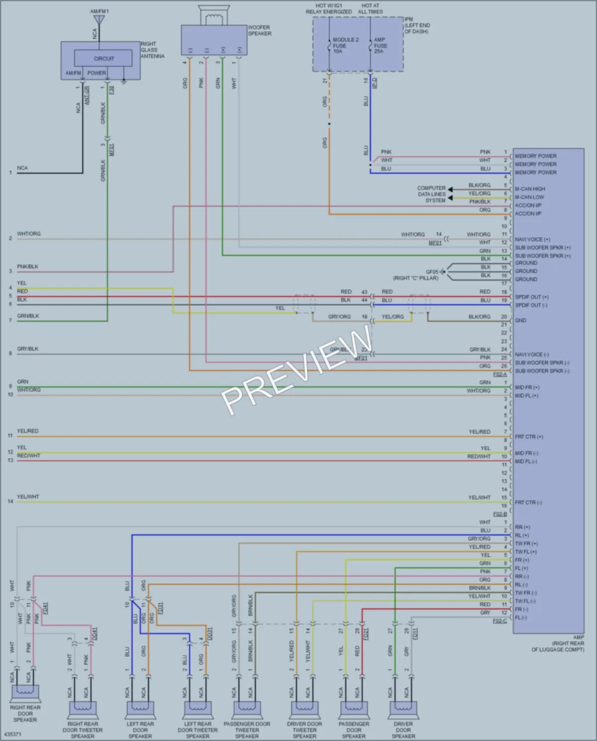 2016 Kia Cadenza Radio wiring diagram preview