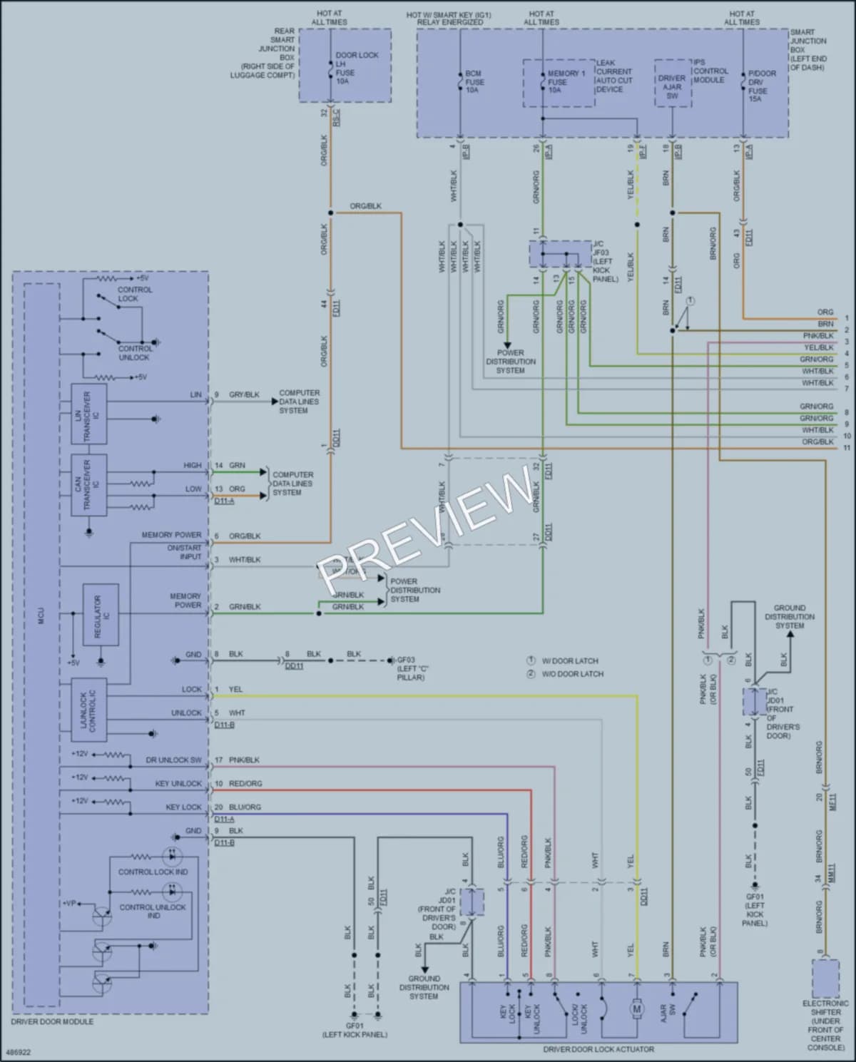 2016 Kia K900 Anti Theft wiring diagram preview