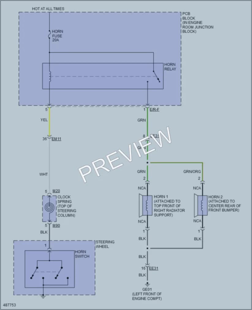 2016 Kia Optima Horn wiring diagram preview