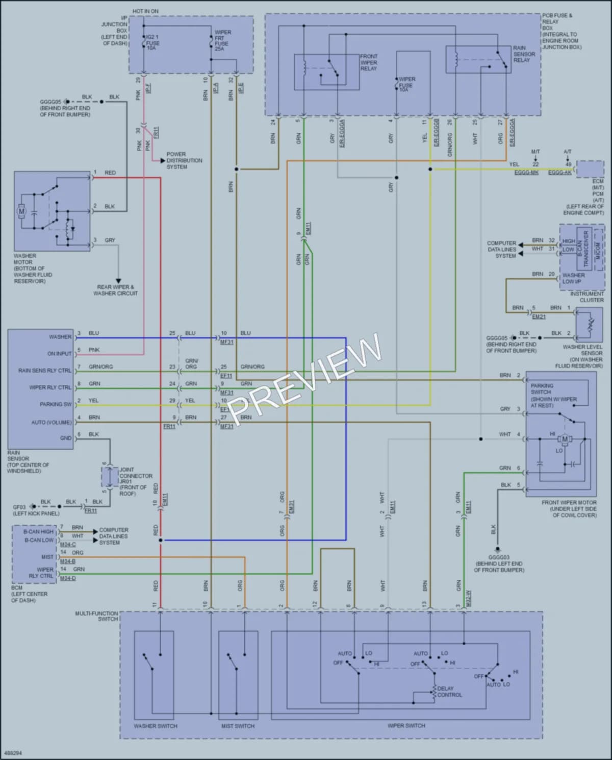 2016 Kia Rio Wiper Washer wiring diagram preview