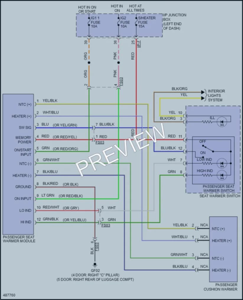 2016 Kia Rio5 Power Seats wiring diagram preview