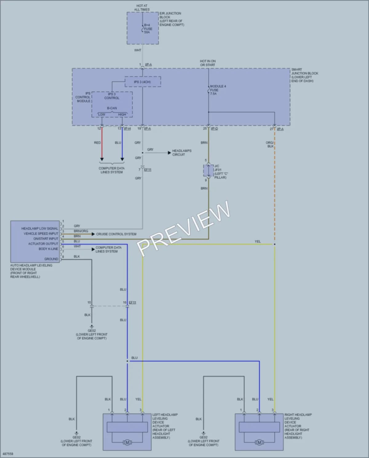 2016 Kia Sedona Headlights wiring diagram preview
