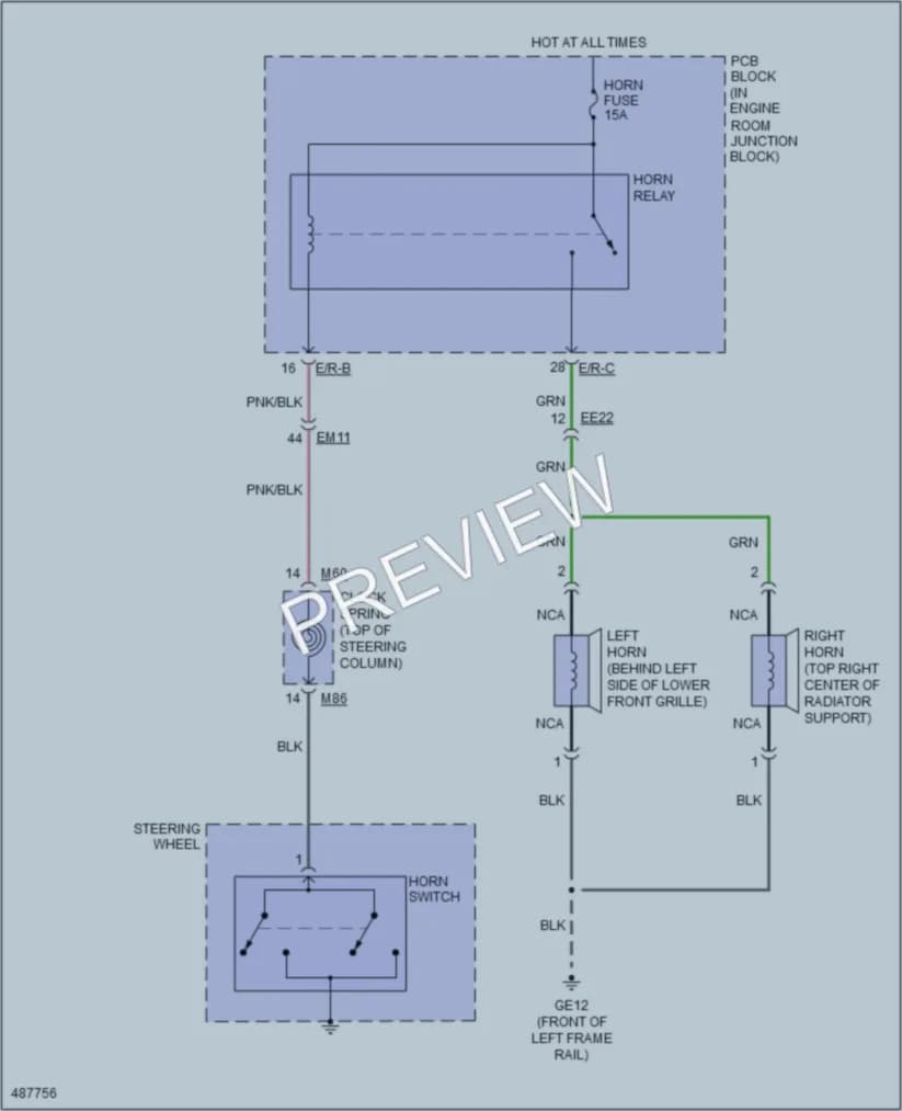 2016 Kia Sedona Horn wiring diagram preview