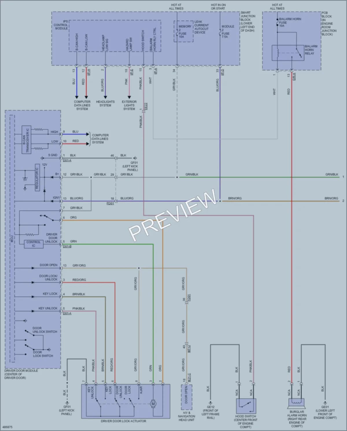 2016 Kia Sedona Power Door Locks wiring diagram preview