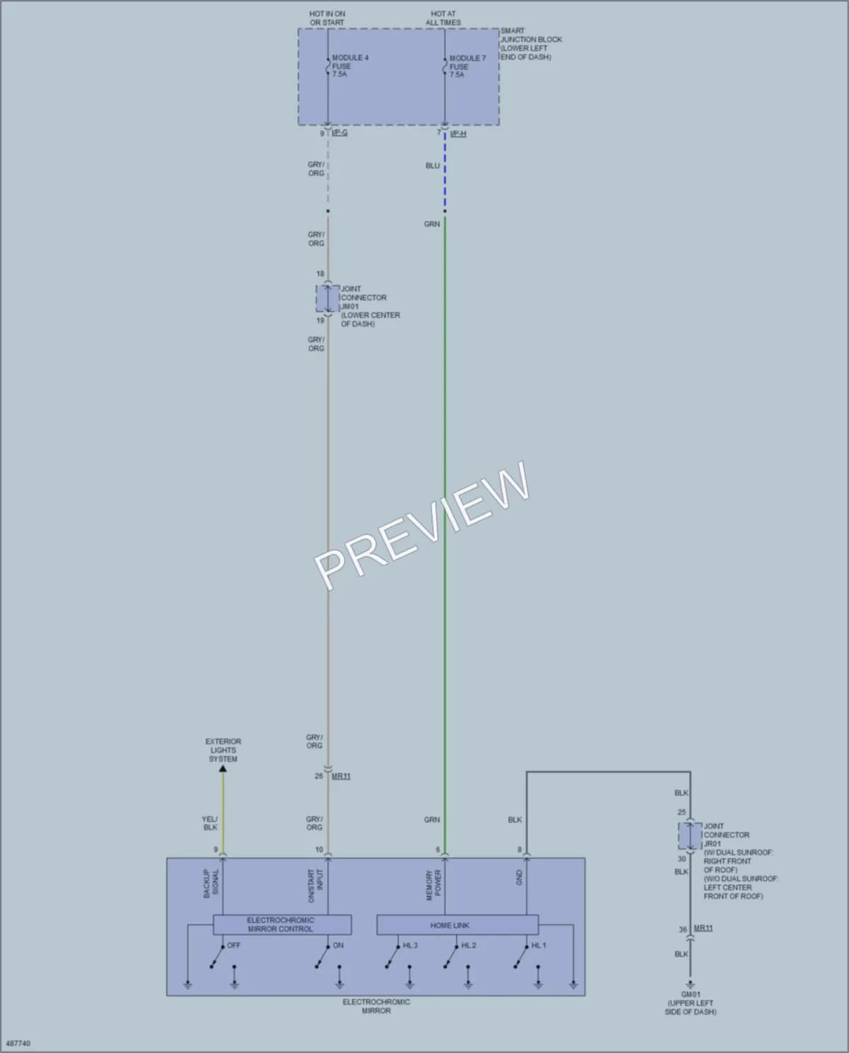 2016 Kia Sedona Power Mirrors wiring diagram preview