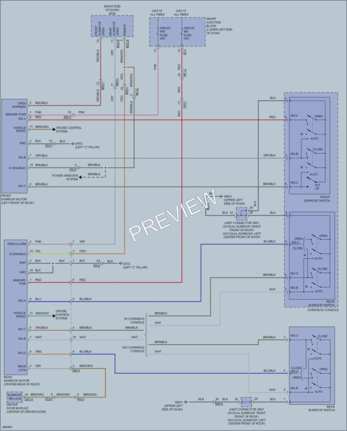 2016 Kia Sedona Power Top Sunroof wiring diagram preview