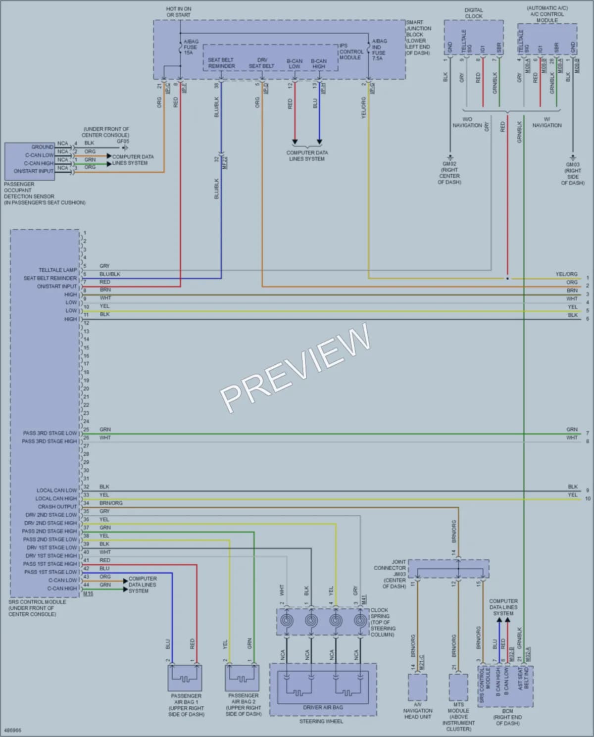 2016 Kia Sedona Supplemental Restraints wiring diagram preview
