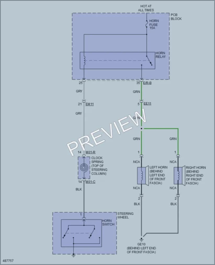 2016 Kia Sorento Horn wiring diagram preview