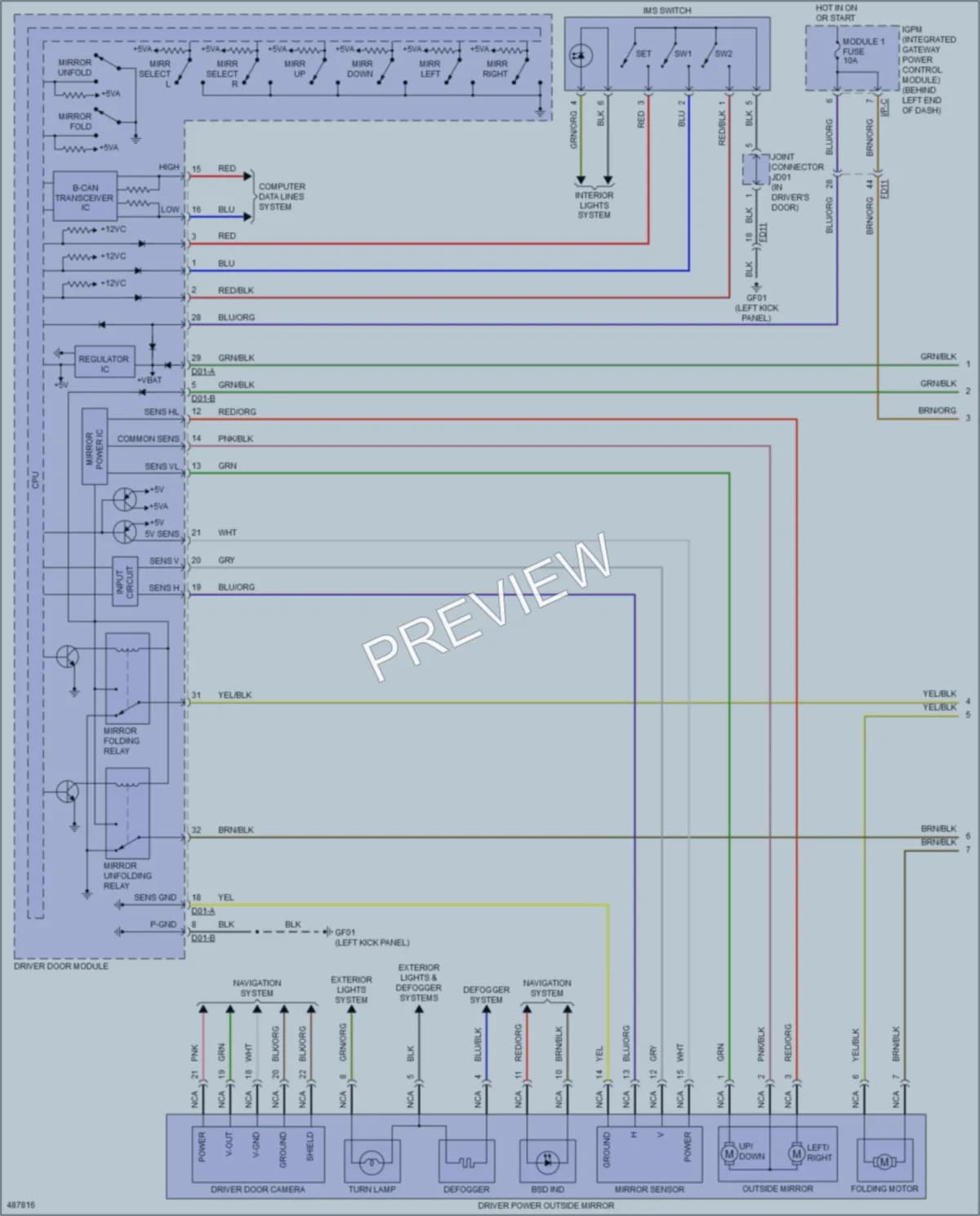 2016 Kia Sorento Memory Systems wiring diagram preview