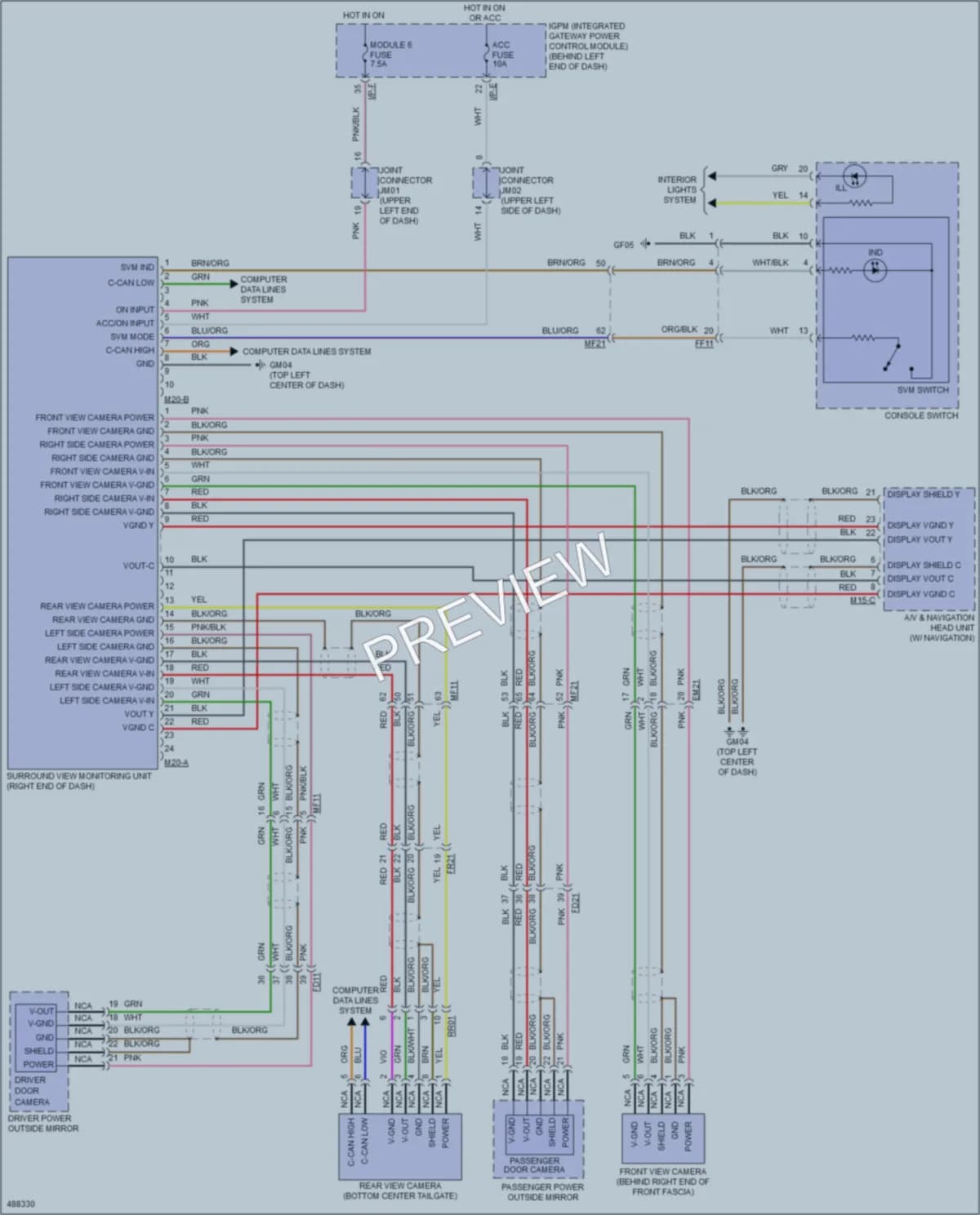 2016 Kia Sorento Navigation wiring diagram preview