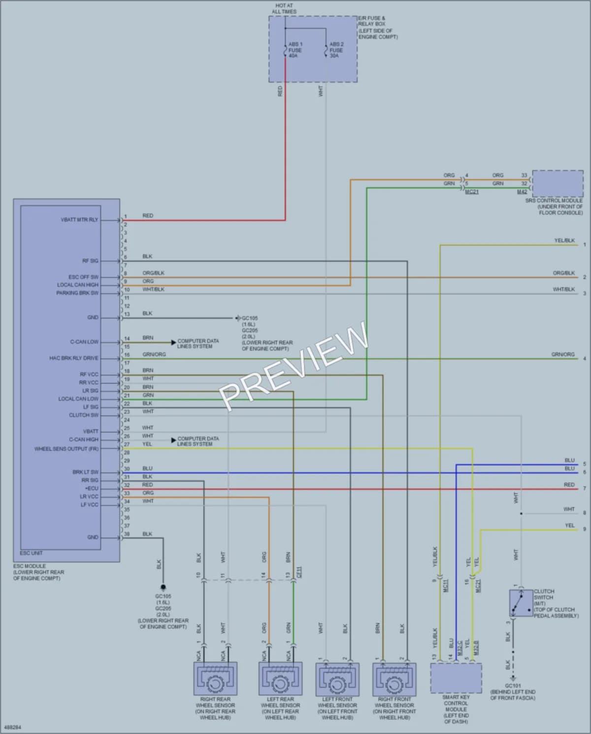 2016 Kia Soul Anti Lock Brakes wiring diagram preview