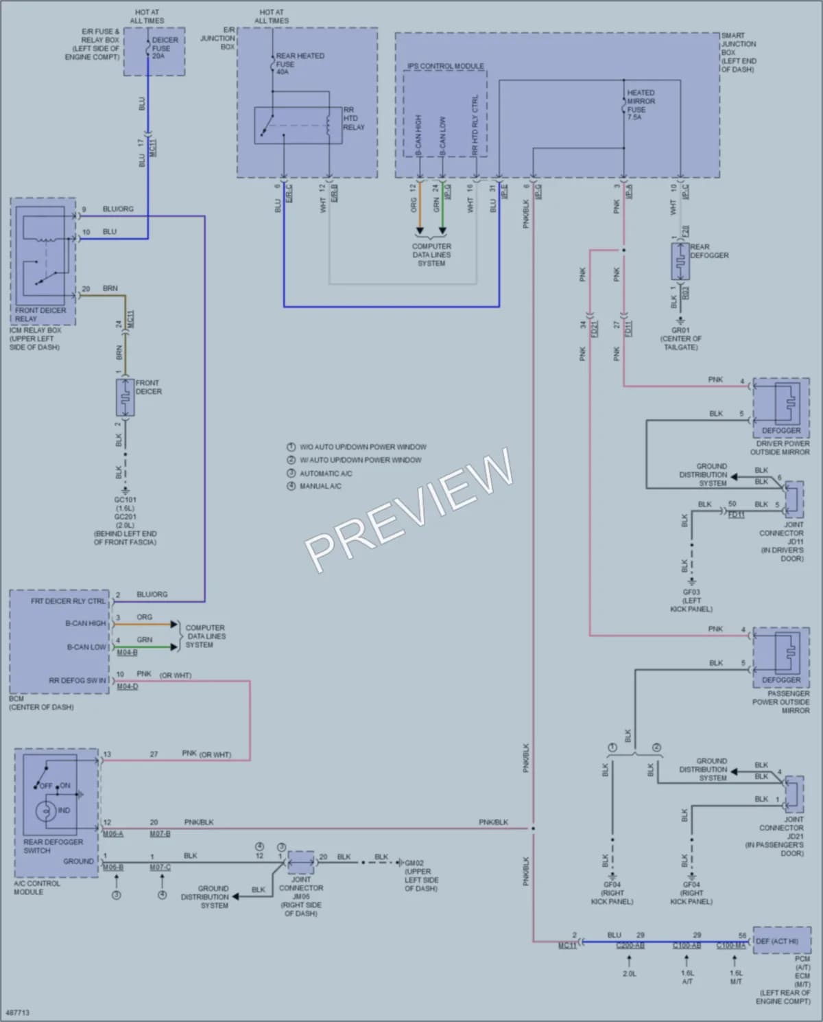 2016 Kia Soul Defoggers wiring diagram preview
