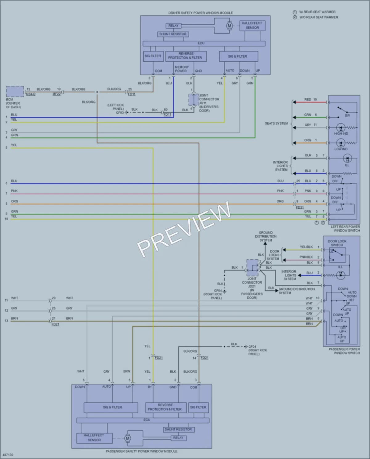 2016 Kia Soul Power Windows wiring diagram preview
