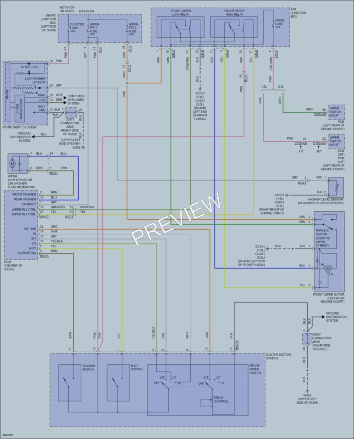 2016 Kia Soul Wiper Washer wiring diagram preview