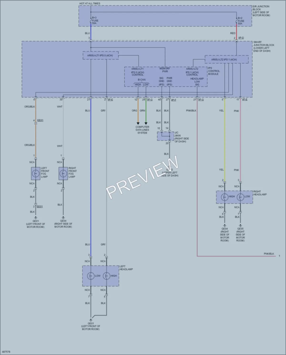 2016 Kia SoulEV Headlights wiring diagram preview