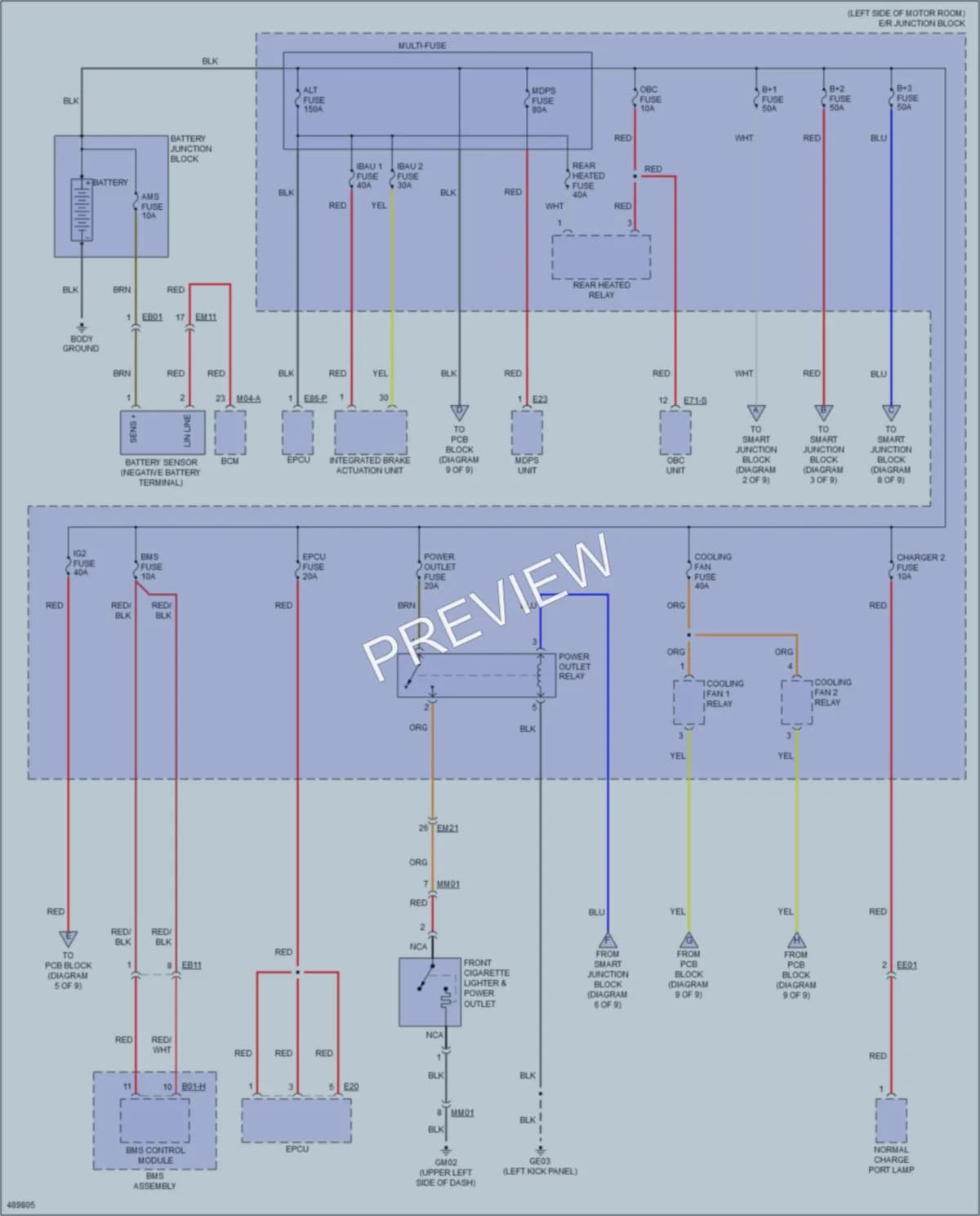 2016 Kia SoulEV Power Distribution wiring diagram preview