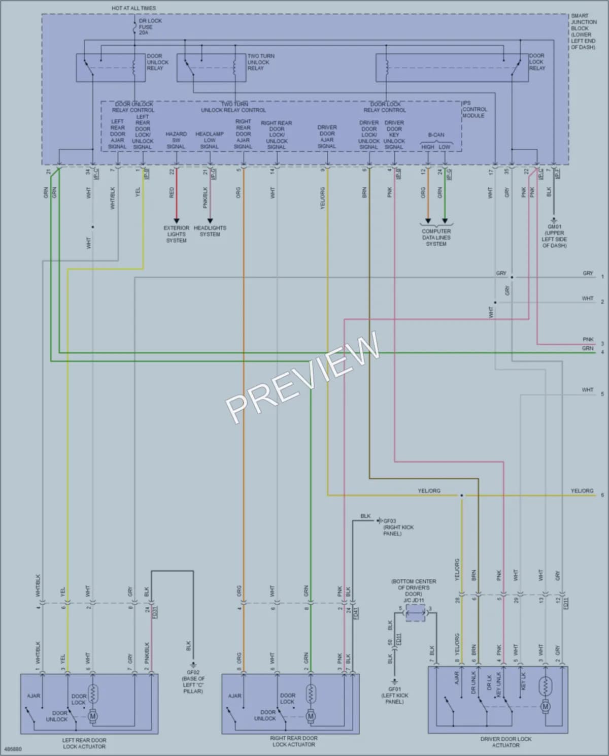 2016 Kia SoulEV Power Door Locks wiring diagram preview
