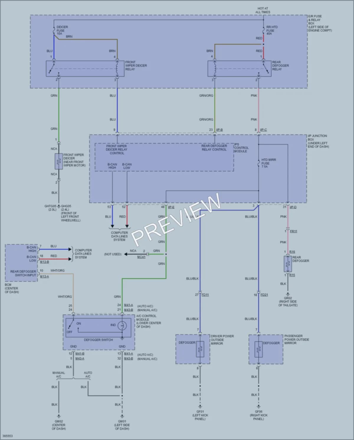 2016 Kia Sportage Defoggers wiring diagram preview