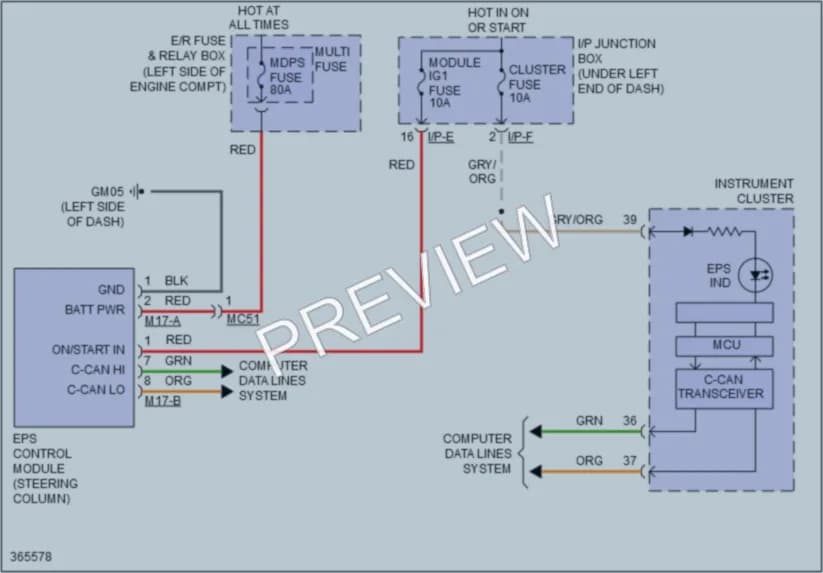2016 Kia Sportage Electronic Power Steering wiring diagram preview