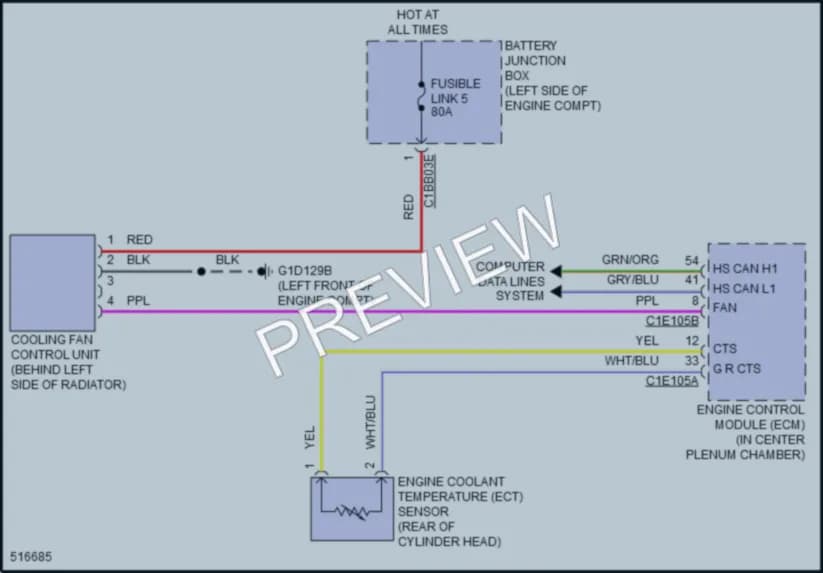 2016 LandRover DiscoverySport Cooling Fan wiring diagram preview