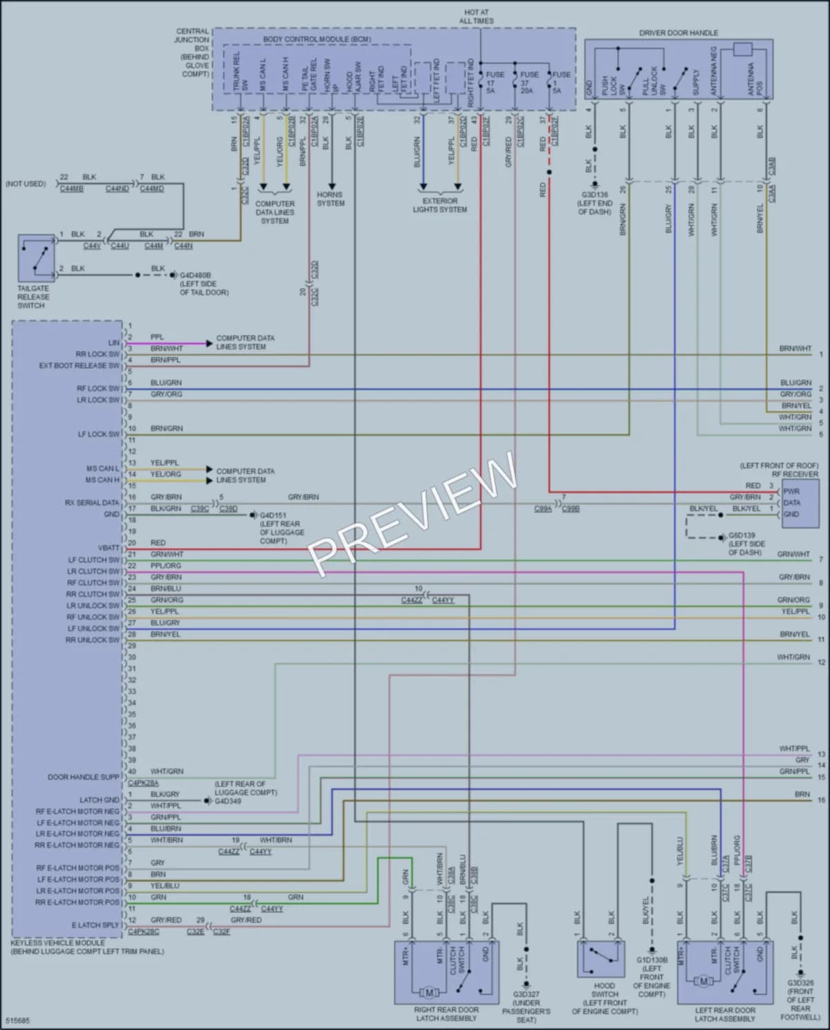 2016 LandRover DiscoverySport Power Door Locks wiring diagram preview