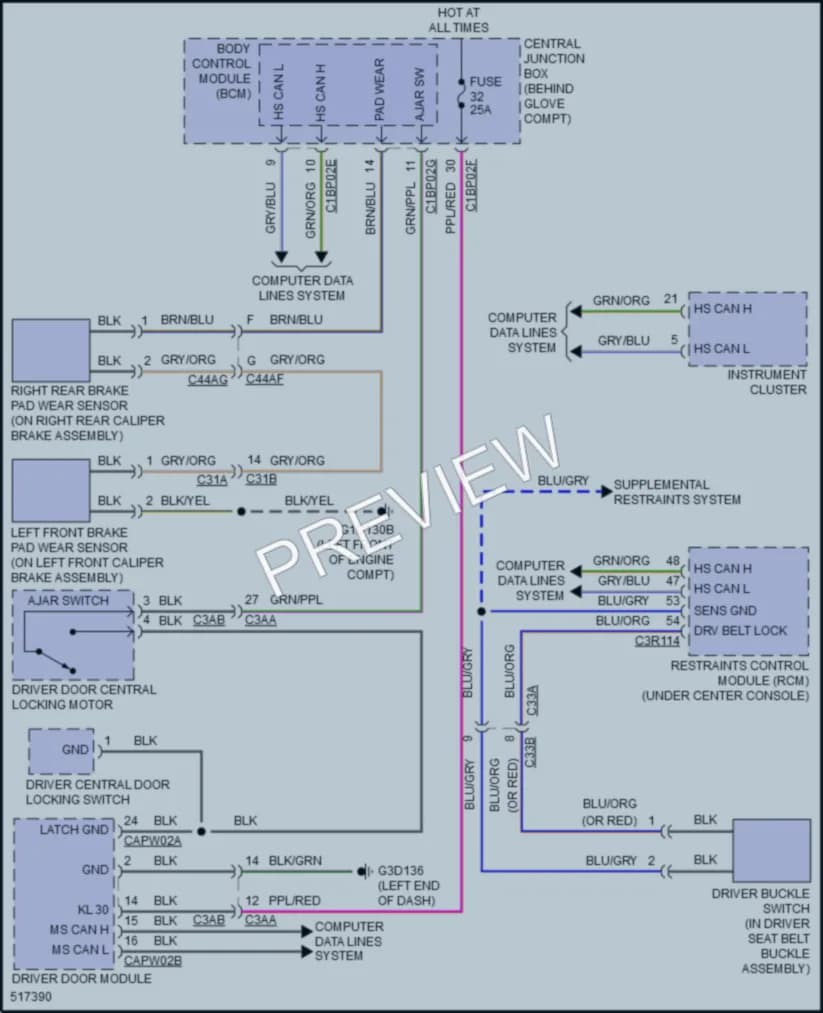 2016 LandRover DiscoverySport Warning Systems wiring diagram preview