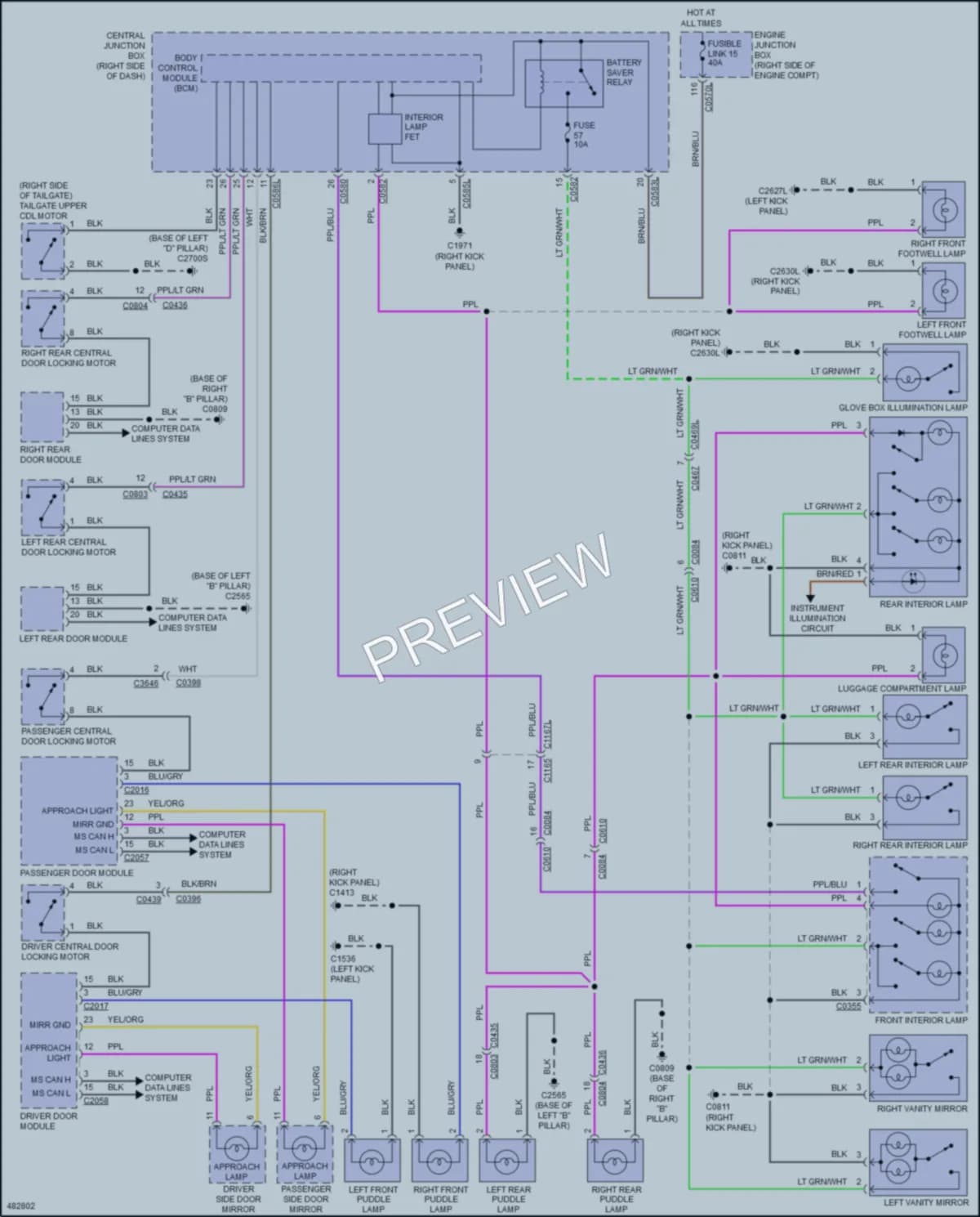 2016 LandRover LR4 Interior Lights wiring diagram preview