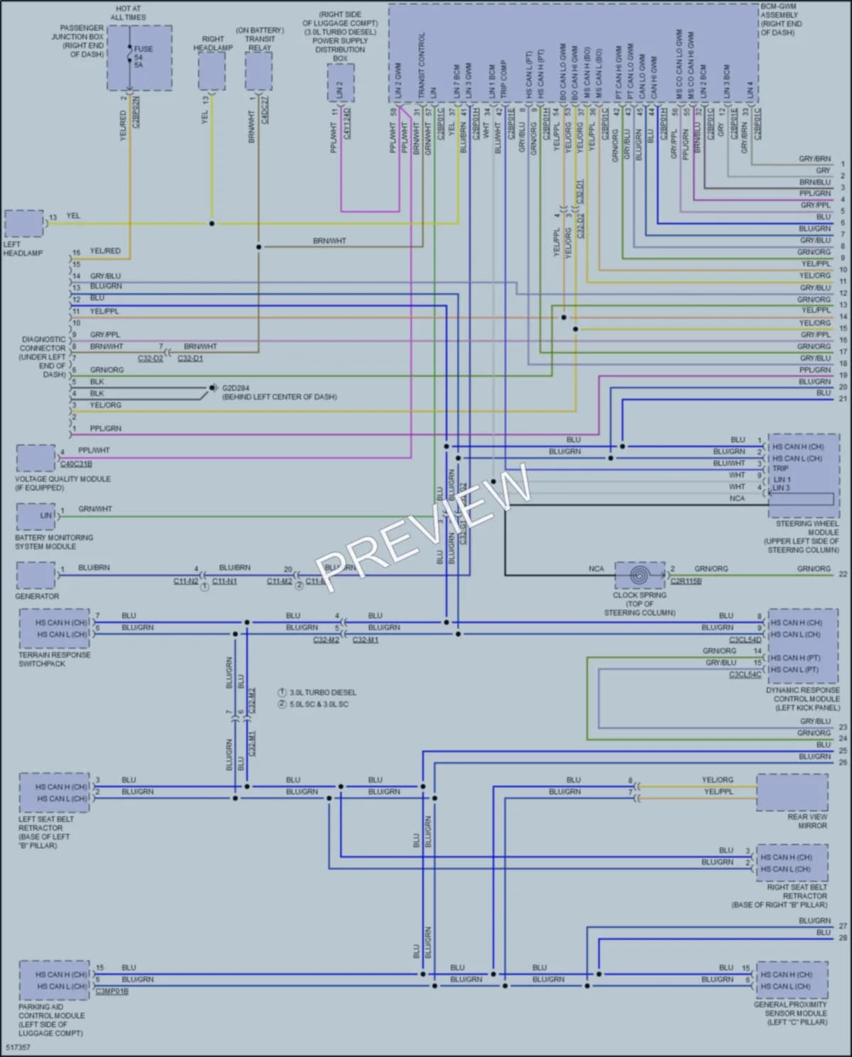 2016 LandRover RangeRover Computer Data Lines wiring diagram preview